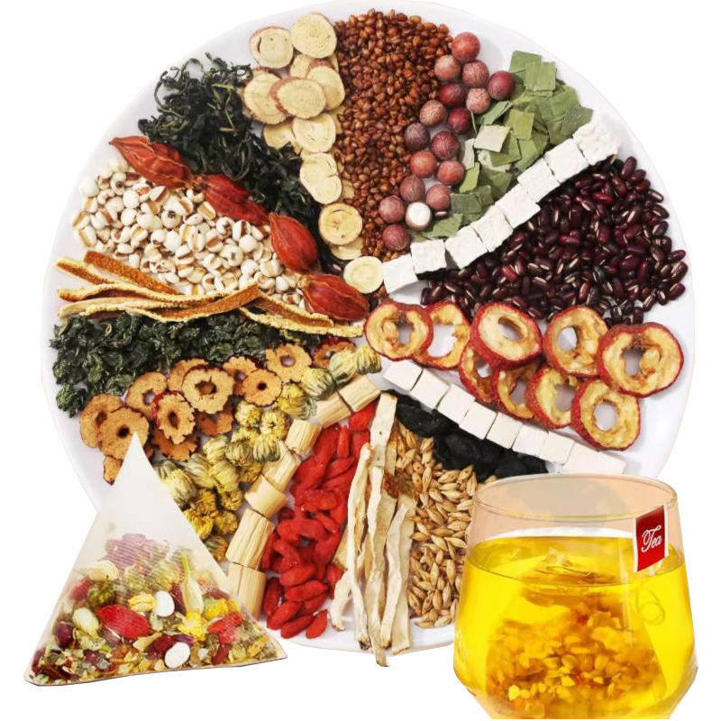 Health-Preserving Flavor Tea Red Beans Barley Tuckahoe for Moisture Removal Body's Dampness Cold Toxins Regulation for Men Women