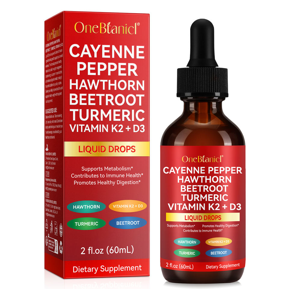 Hot Sale 60ml Natural Organic Cayenne Pepper Extract Liquid Drops with Hawthorn Berry for Metabolism Support