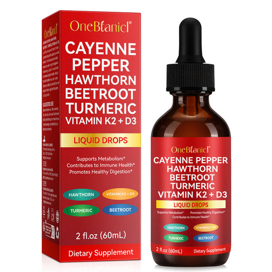 Hot Sale 60ml Natural Organic Cayenne Pepper Extract Liquid Drops with Hawthorn Berry for Metabolism Support